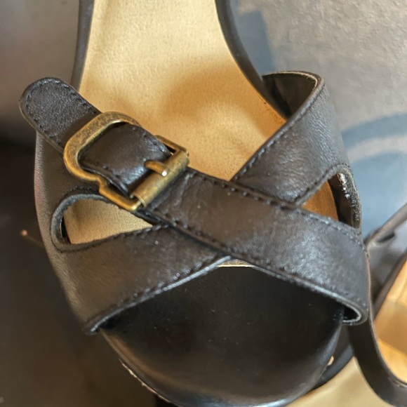 Black Leather & Snakeskin Sandals by LEVITY! CHIC! - Picture 8 of 12